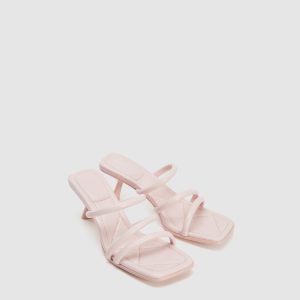 Heeled Square Toe Slippers