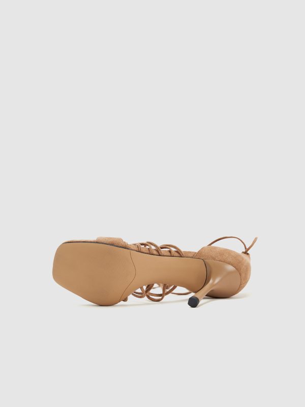 Beaded Lace-up High Heel Sandals - Image 10