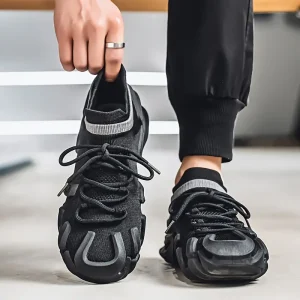 Men's Low-Top Breathable Sneakers - Non-Slip Thick Rubber Sole