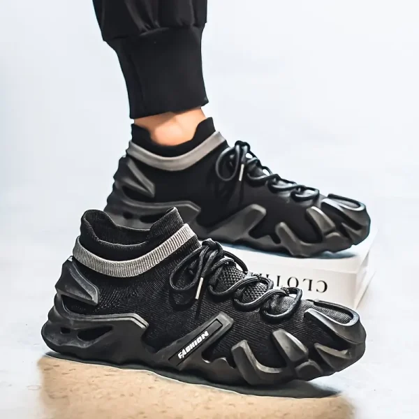 Men's Low-Top Breathable Sneakers - Non-Slip Thick Rubber Sole - Image 3