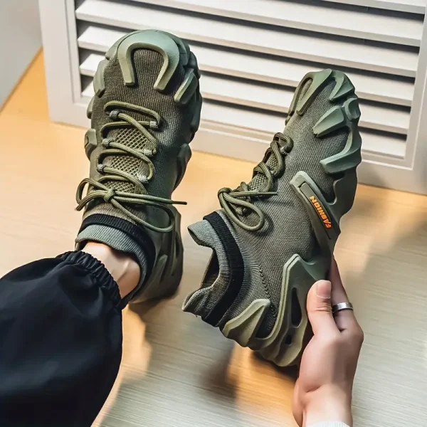 Men's Low-Top Breathable Sneakers - Non-Slip Thick Rubber Sole - Image 4