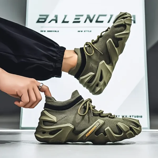Men's Low-Top Breathable Sneakers - Non-Slip Thick Rubber Sole - Image 5