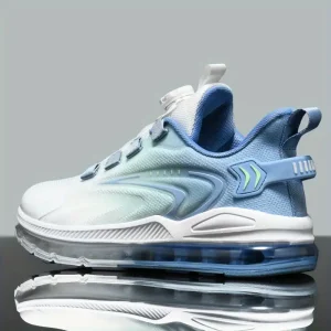 The Four-Season New Rotating Buckle Lace-Up Full-Sole Breathable Flying Fabric Fabric Enhanced Elastic Air Cushion Soft Sole Comfortable Sole Wear-Resistant And Anti-Slip Sports Shoes
